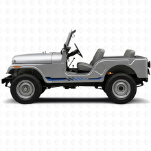 Autocollant en vinyle à rayures latérales damier pour Jeep CJ-5 1955-1983_2