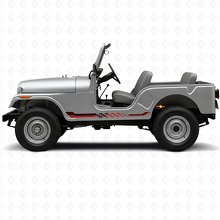 Autocollant en vinyle à rayures latérales damier pour Jeep CJ-5 1955-1983_3