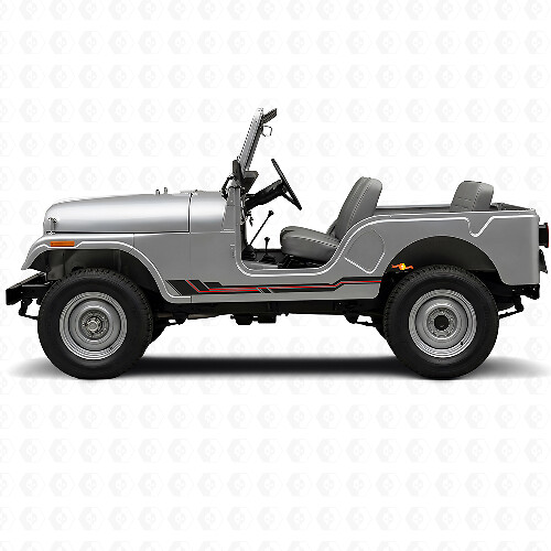 Autocollant en vinyle à bandes courbées pour bas de caisse Jeep CJ-5 1955-1983