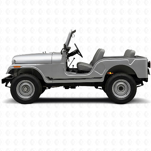 Autocollant vinyle bandes latérales style course pour Jeep CJ-5 1955-1983_1