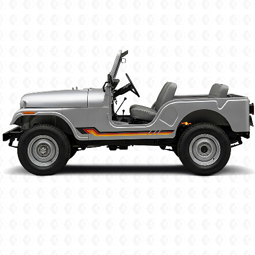 Autocollant vinyle à rayures latérales style vintage pour Jeep CJ-5 1955-1983_1
