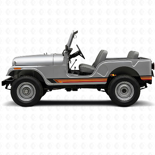 Déco vinyle latérale à bandes droites vintage pour Jeep CJ-5 1955-1983_1