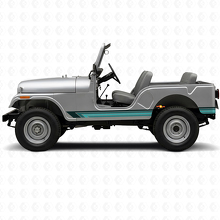 Déco vinyle latérale à bandes droites vintage pour Jeep CJ-5 1955-1983_2