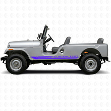 Autocollant en vinyle à rayures latérales courbées à damier pour Jeep CJ-6 1955-1975_2