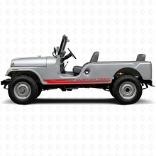 Autocollant en vinyle à rayures latérales courbées à damier pour Jeep CJ-6 1955-1975_3