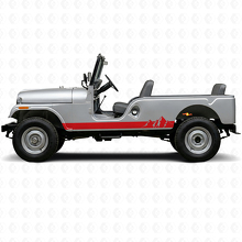 Autocollant latéral en vinyle à larges bandes Montagnes pour Jeep CJ-6 1955-1975_3