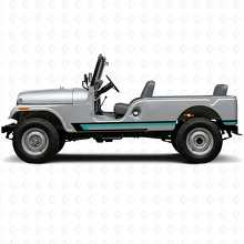 Autocollant Vinyle Bandes Triple sur Porte pour Jeep CJ-6 1955-1975_2