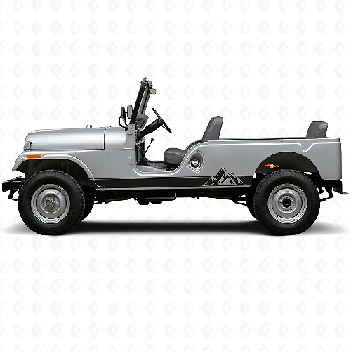Autocollant en vinyle latéral à rayures style montagnes pour Jeep CJ-6 1955-1975_1