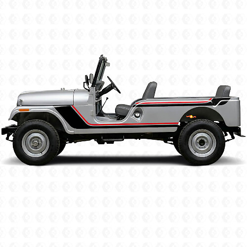 Autocollant vinyle latéral à bandes jumelles pour Jeep CJ-6 1955-1975_1
