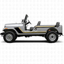 Autocollant vinyle latéral à bandes jumelles pour Jeep CJ-6 1955-1975_2