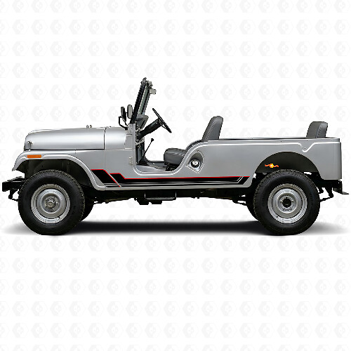 Autocollant en vinyle à bandes jumelles pour bas de caisse Jeep CJ-6 1955-1975_1