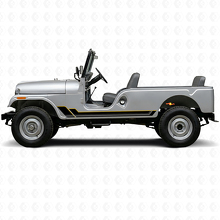 Autocollant en vinyle à bandes jumelles pour bas de caisse Jeep CJ-6 1955-1975_2