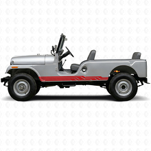 Autocollant latéral en vinyle à rayures entrelacées pour Jeep CJ-6 1955-1975_3