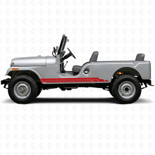 Kit de décalcomanies latérales en vinyle à rayures incurvées pour Jeep CJ-6 1955-1975_3