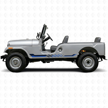 Autocollant vinyle à bandes latérales à damier pour Jeep CJ-6 1955-1975_2