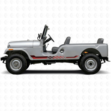 Autocollant vinyle à bandes latérales à damier pour Jeep CJ-6 1955-1975_3