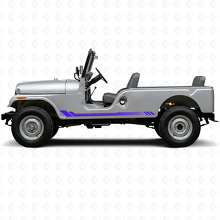 Décalcomanie latérale en vinyle à rayures nid d'abeille pour Jeep CJ-6 1955-1975_2