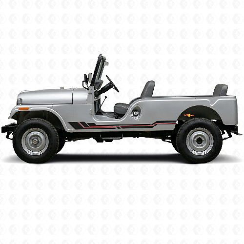 Autocollant en vinyle à lignes courbes pour bas de caisse Jeep CJ-6 1955-1975_1