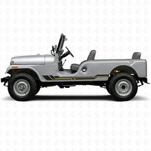 Autocollant en vinyle à lignes courbes pour bas de caisse Jeep CJ-6 1955-1975_2