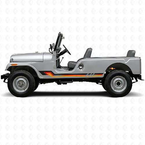 Autocollant Vinyle à Bandes Latérales Style Vintage pour Jeep CJ-6 1955-1975_1