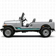 Autocollant Vinyle à Bandes Latérales Style Vintage pour Jeep CJ-6 1955-1975_2