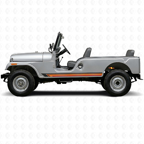 Autocollant latéral vinyle bandes droites vintage pour Jeep CJ-6 1955-1975_1