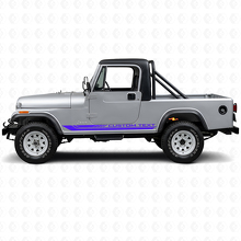 Autocollant en vinyle à rayures latérales courbées à damier pour Jeep CJ-8 Scrambler 1981-1986_2