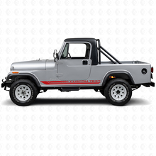 Autocollant en vinyle à rayures latérales courbées à damier pour Jeep CJ-8 Scrambler 1981-1986_3