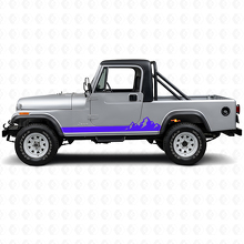 Autocollant latéral vinyle fines rayures montagnes pour Jeep CJ-8 Scrambler 1981-1986_2