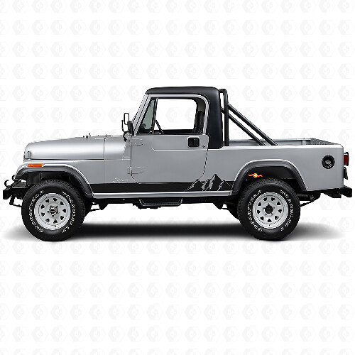 Autocollant latéral vinyle à larges bandes montagnes pour Jeep CJ-8 Scrambler 1981-1986