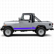Autocollant latéral vinyle à larges bandes montagnes pour Jeep CJ-8 Scrambler 1981-1986_2