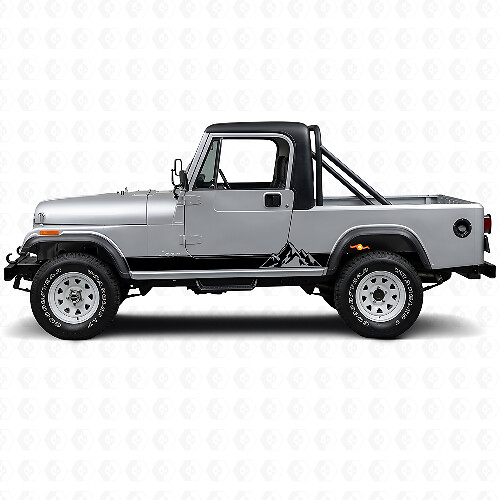 Autocollant Vinyle Latéral Style Montagnes pour Jeep CJ-8 Scrambler 1981-1986_1