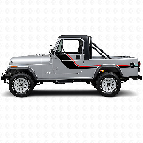 Autocollant Vinyle à Bandes Jumelles Latérales pour Jeep CJ-8 Scrambler 1981-1986_1