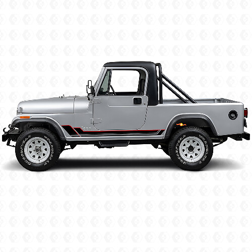 Autocollant en vinyle à double rayure pour panneau latéral Jeep CJ-8 Scrambler 1981-1986