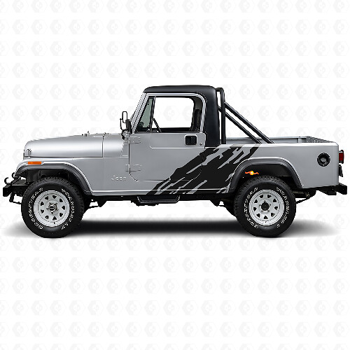 Autocollant vinyle latéral graphique éclaboussures de boue pour Jeep CJ-8 Scrambler 1981-1986_1