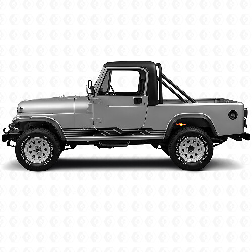Autocollant latéral en vinyle à rayures entrelacées pour Jeep CJ-8 Scrambler 1981-1986_1