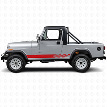 Autocollant vinyle latéral à rayures damier pour Jeep CJ-8 Scrambler 1981-1986_3