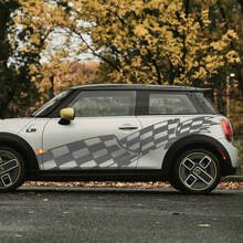 Énorme autocollant de décalcomanies de portes à carreaux à carreaux pour mini Cooper
 2