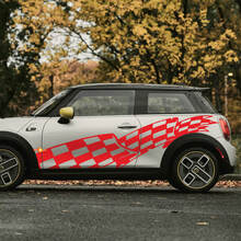 Énorme autocollant de décalcomanies de portes à carreaux à carreaux pour mini Cooper
 3