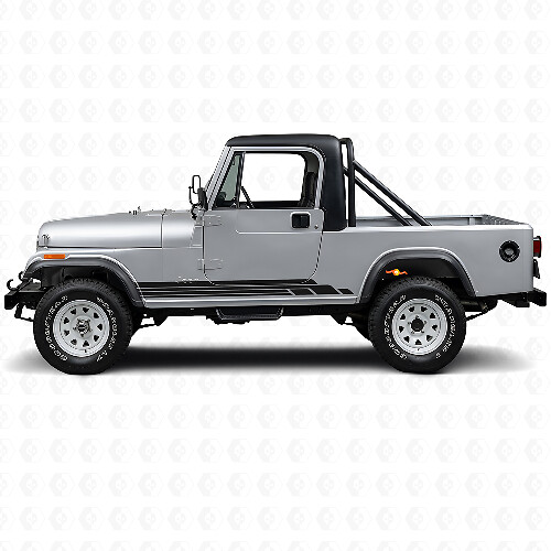 Kit d’autocollants latéraux en vinyle à bandes courbes pour Jeep CJ-8 Scrambler 1981-1986_1