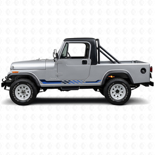Autocollant vinyle à rayures latérales damier pour Jeep CJ-8 Scrambler 1981-1986_2