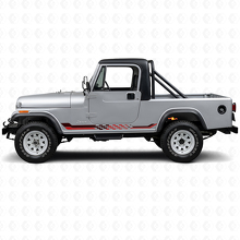 Autocollant vinyle à rayures latérales damier pour Jeep CJ-8 Scrambler 1981-1986_3