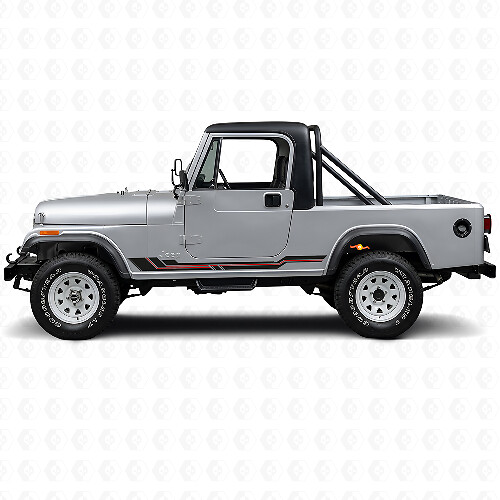 Autocollant en vinyle à lignes courbes pour bas de caisse Jeep CJ-8 Scrambler 1981-1986