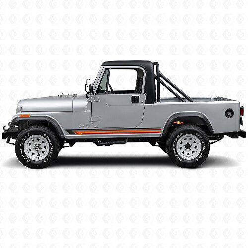 Décalcomanie latérale en vinyle avec rayures droites vintage pour Jeep CJ-8 Scrambler 1981-1986_1