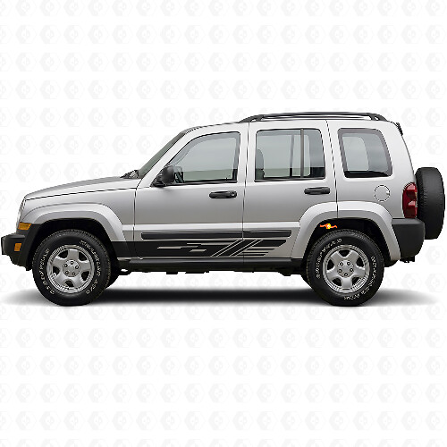 Kit d'autocollants en vinyle à bandes latérales décorées pour Jeep Liberty 2002-2012_1