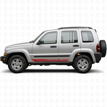 Autocollant vinyle à bandes latérales courbes à damier pour Jeep Liberty 2002-2012_3