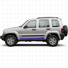 Autocollant Latéral Vinyle à Fines Rayures Montagne pour Jeep Liberty 2002-2012_2