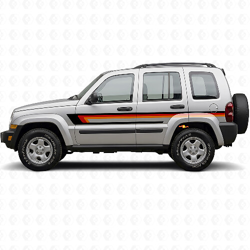 Autocollant Vinyle Bandes Triples pour Porte Jeep Liberty 2002-2012_1