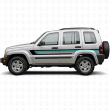 Autocollant Vinyle Bandes Triples pour Porte Jeep Liberty 2002-2012_2