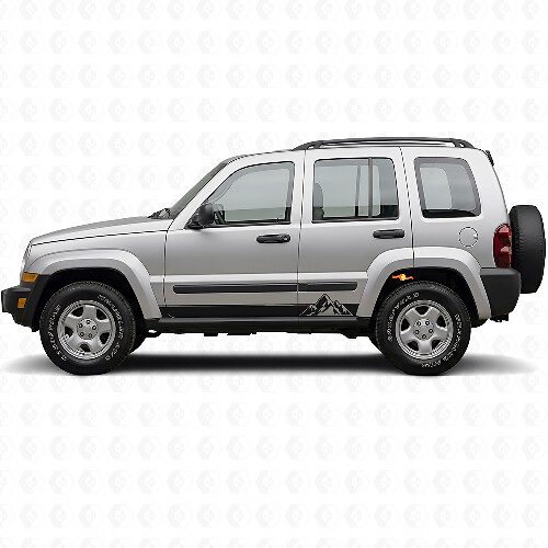 Autocollant latéral en vinyle style montagnes pour Jeep Liberty 2002-2012